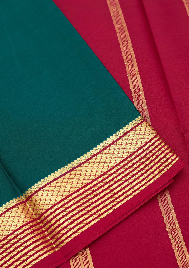 Peacock Blue Zariwork Pure Crepe Silk Saree-Koskii