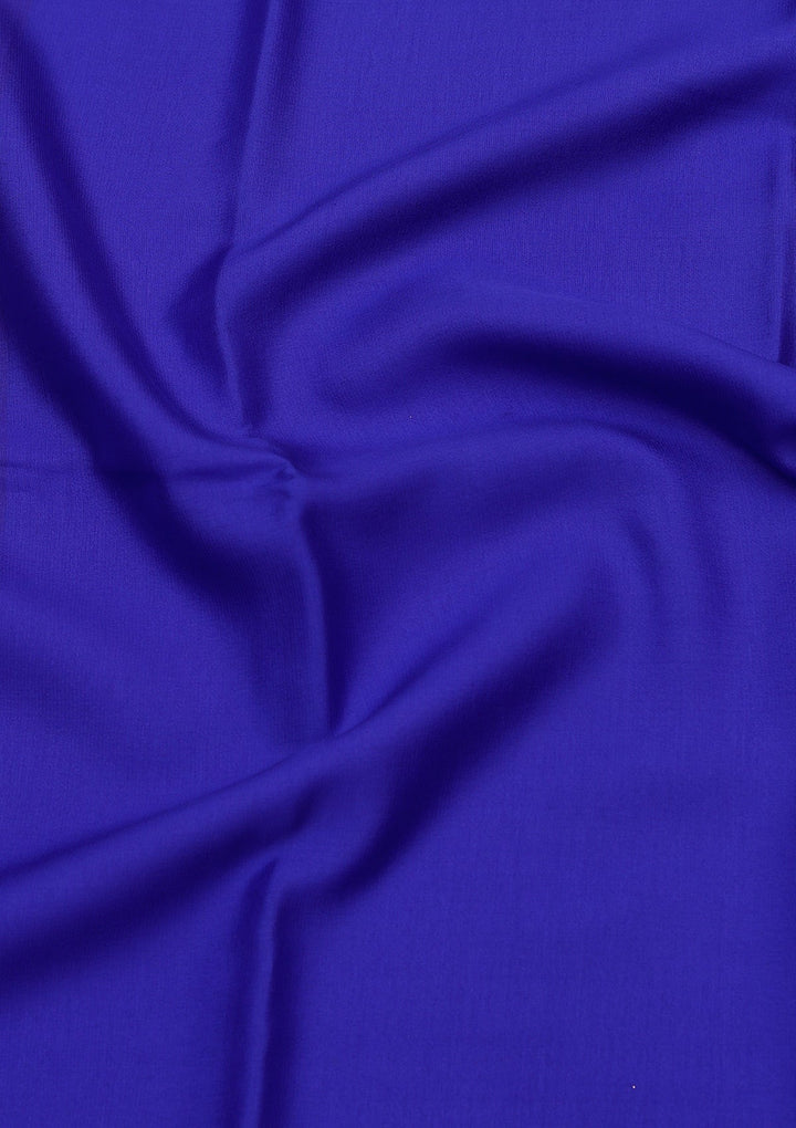 Royal Blue Zariwork Pure Crepe Silk Saree_koskii
