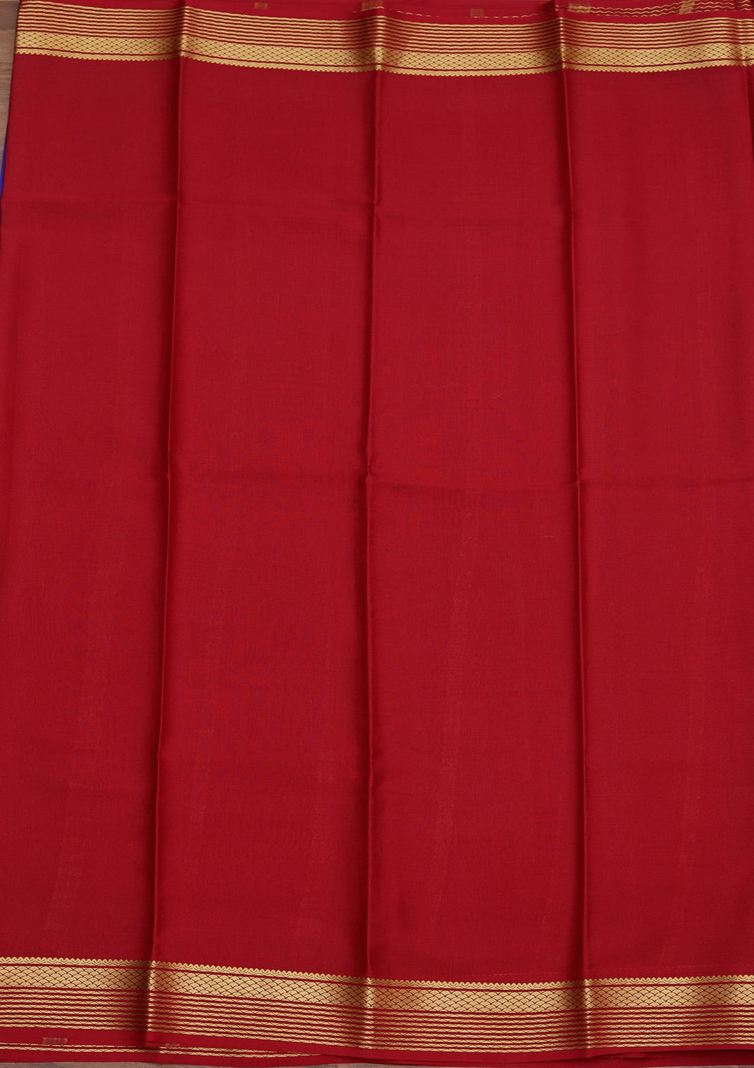Royal Blue Zariwork Pure Crepe Silk Saree_koskii
