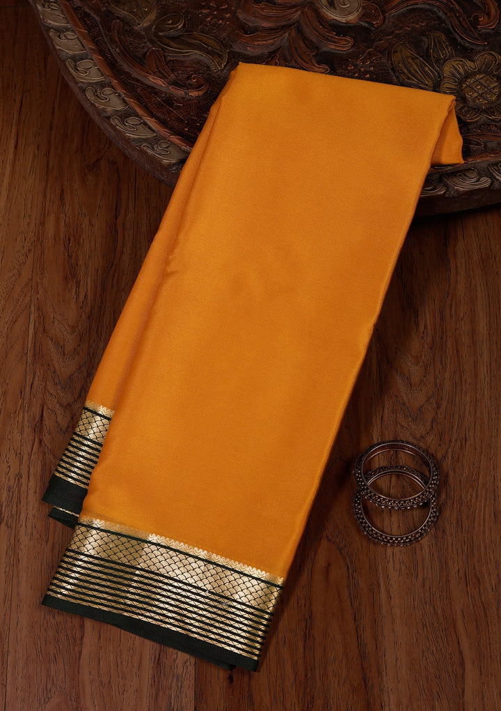 Yellow Zariwork Pure Crepe Silk Saree_koskii