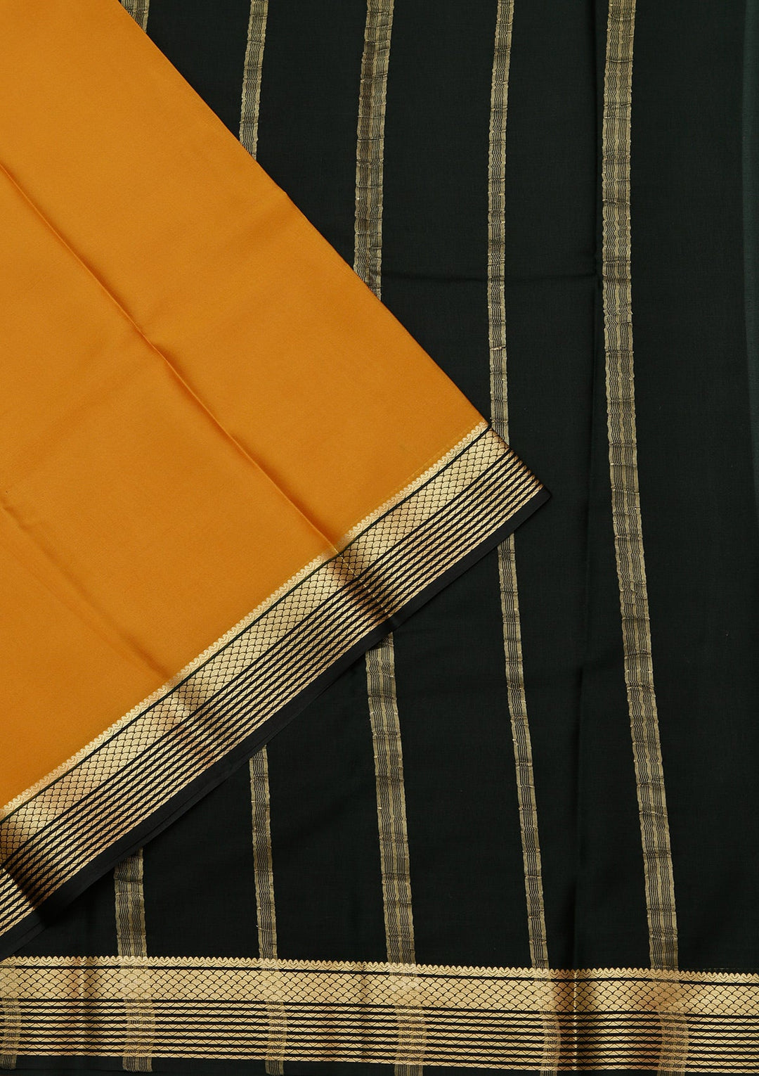 Yellow Zariwork Pure Crepe Silk Saree_koskii