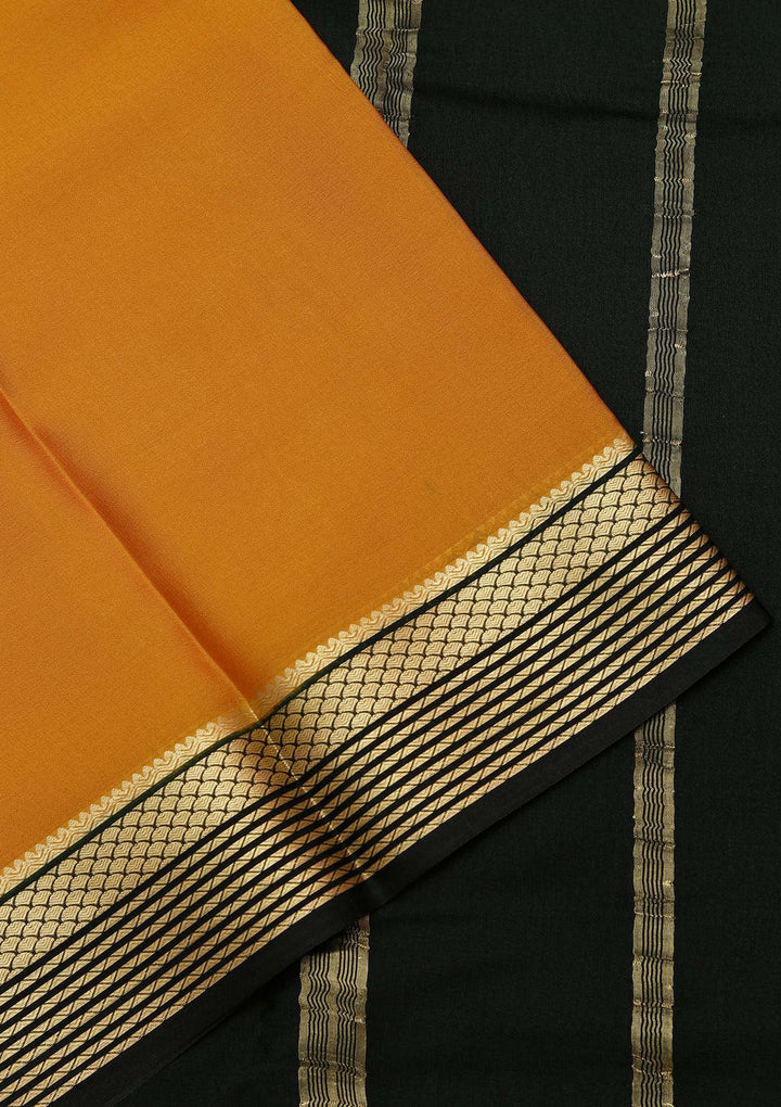 Yellow Zariwork Pure Crepe Silk Saree_koskii