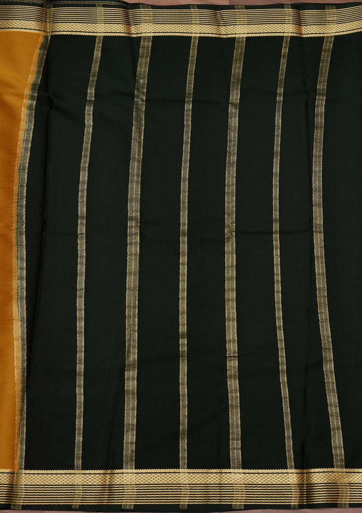 Yellow Zariwork Pure Crepe Silk Saree_koskii