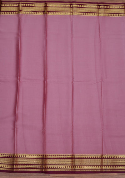 Onion Pink Zariwork Pure Crepe Silk Saree-koskii