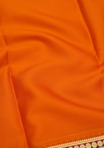 Orange Zariwork Pure Crepe Silk Saree-Koskii
