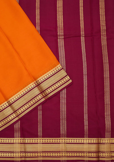 Orange Zariwork Pure Crepe Silk Saree-Koskii
