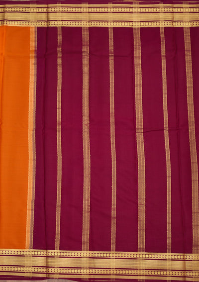 Orange Zariwork Pure Crepe Silk Saree-Koskii