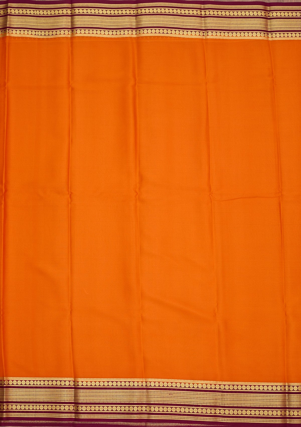 Orange Zariwork Pure Crepe Silk Saree-Koskii