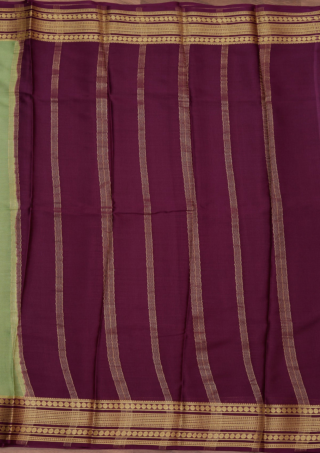 Pista Green Zariwork Pure Crepe Silk Saree_koskii