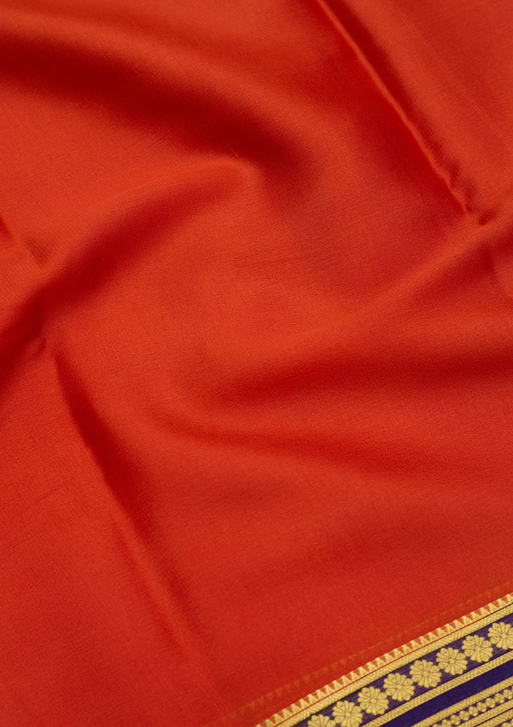 Red Zariwork Pure Crepe Silk Saree-Koskii