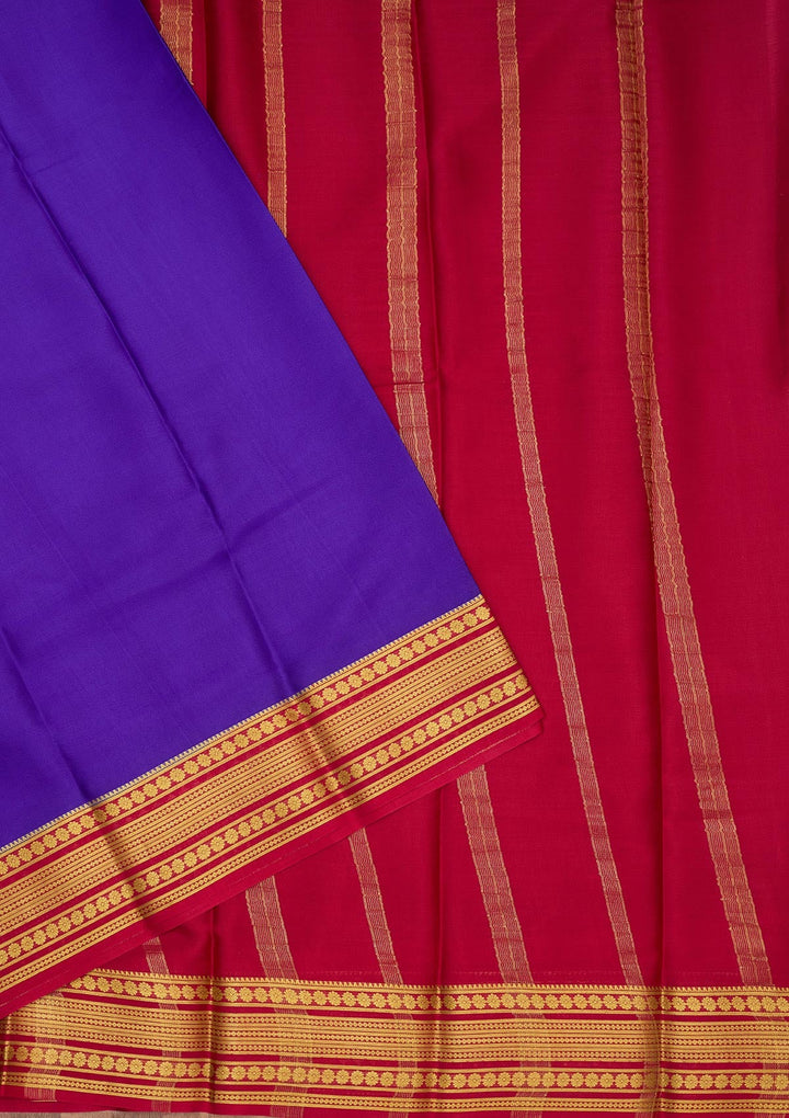 Royal Blue Zariwork Pure Crepe Silk Saree-Koskii