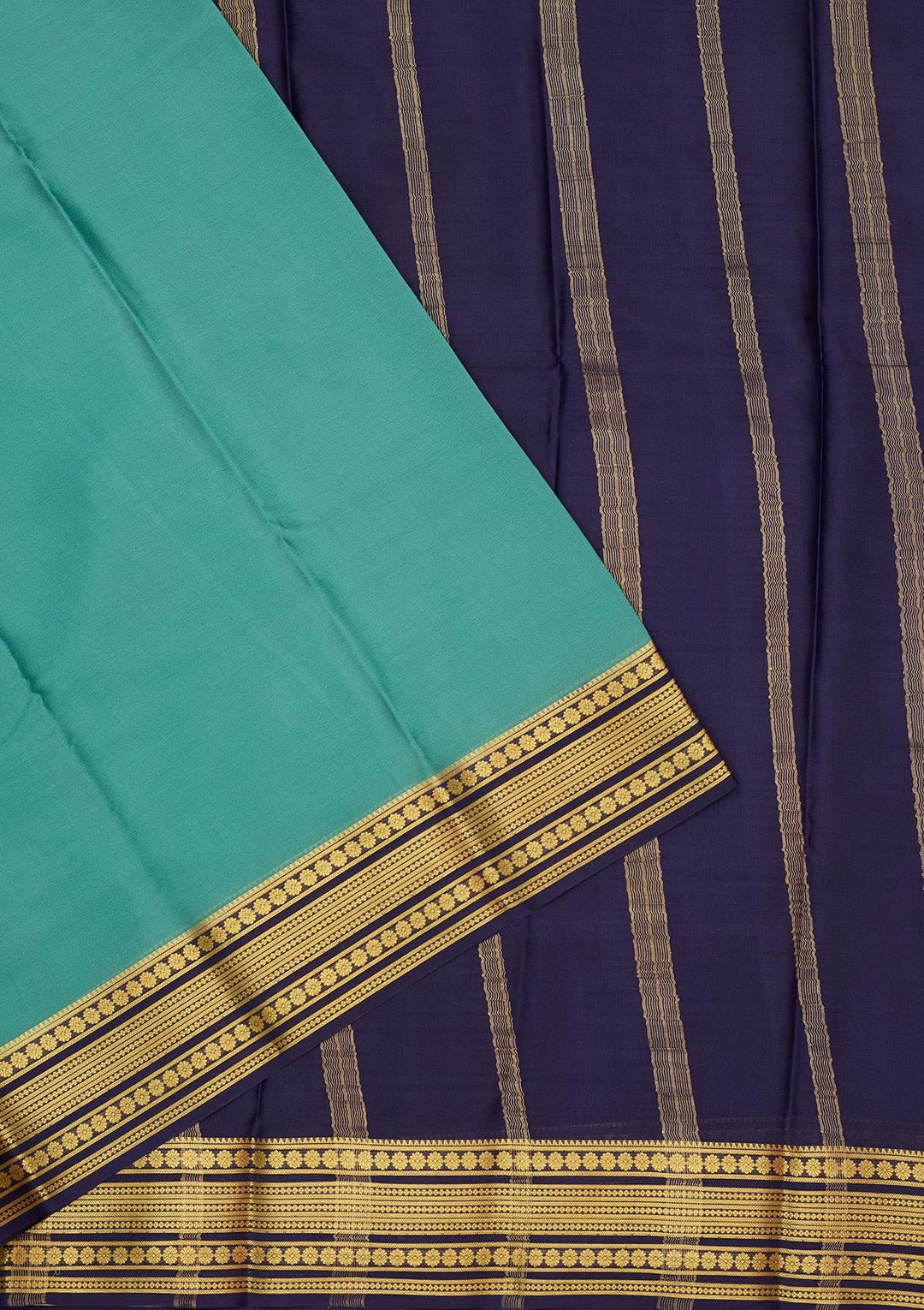 Sky Blue Zariwork Pure Crepe Silk Saree-Koskii