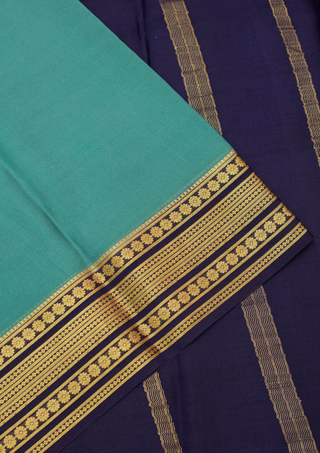 Sky Blue Zariwork Pure Crepe Silk Saree-Koskii