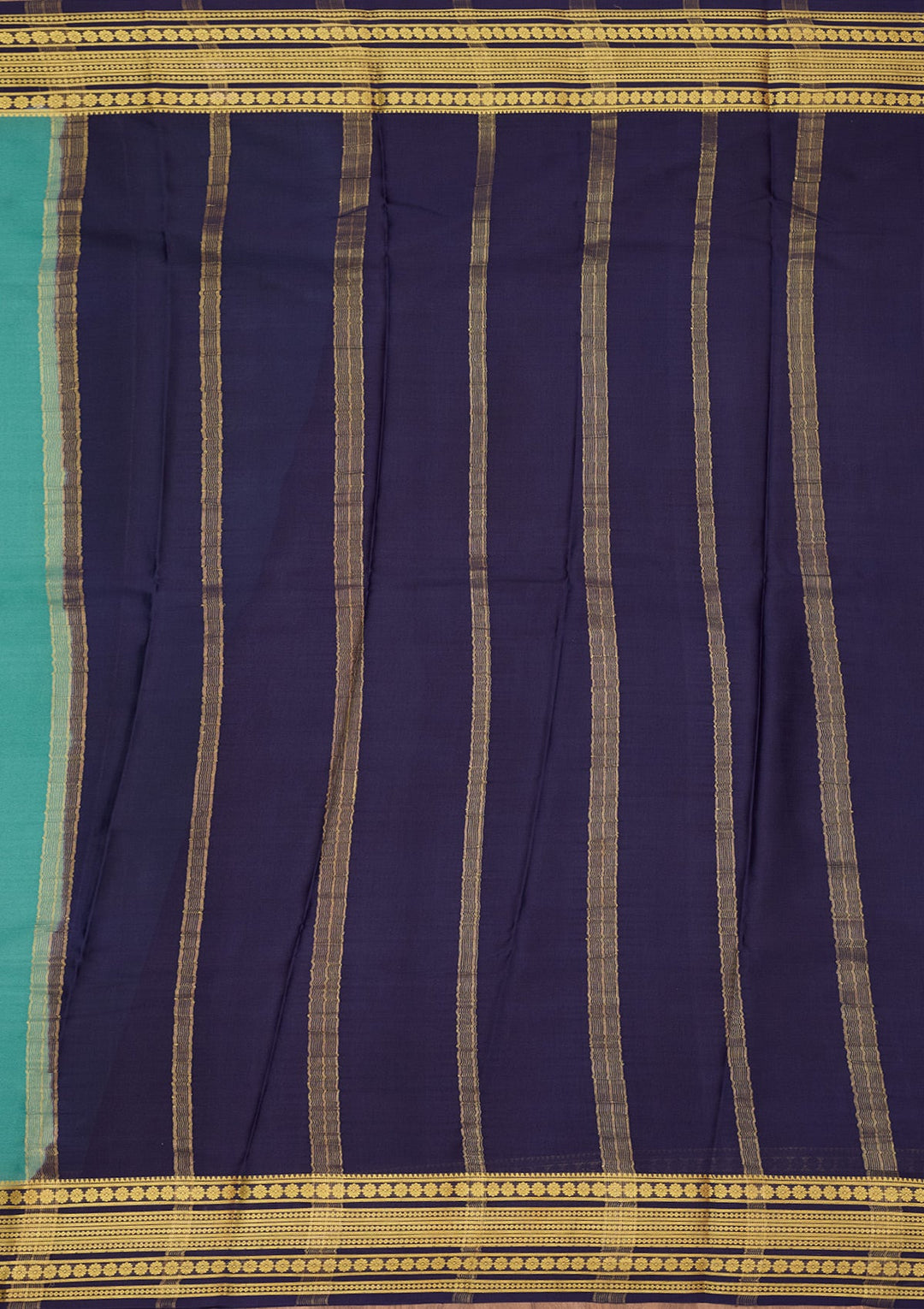 Sky Blue Zariwork Pure Crepe Silk Saree-Koskii