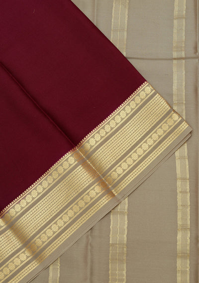 Wine Zariwork Pure Crepe Silk Saree-koskii