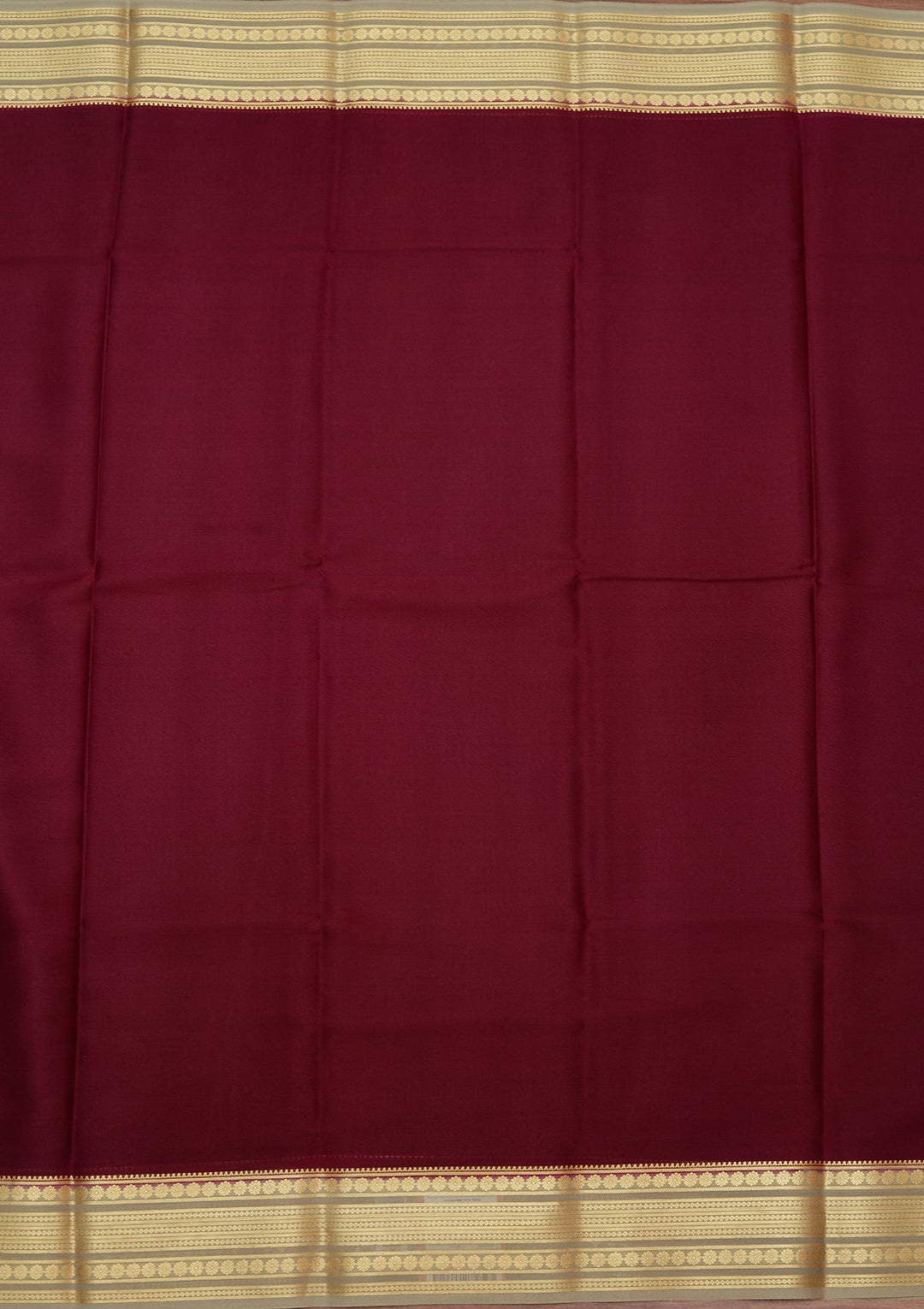 Wine Zariwork Pure Crepe Silk Saree_koskii