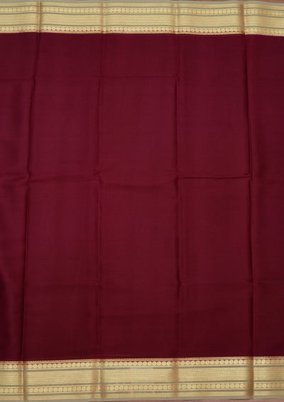 Wine Zariwork Pure Crepe Silk Saree-koskii