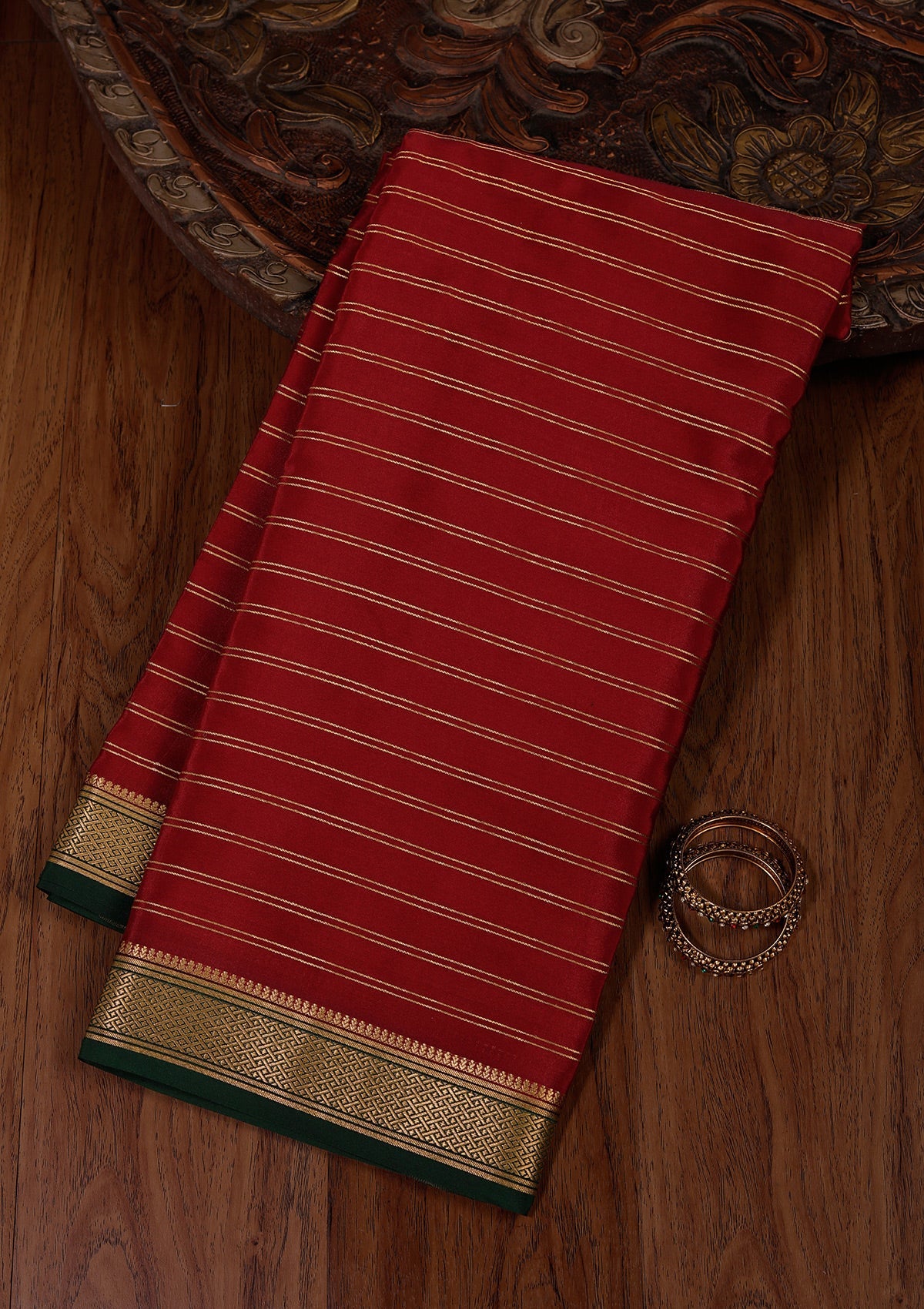 Brown Zariwork Pure Crepe Silk Saree-koskii