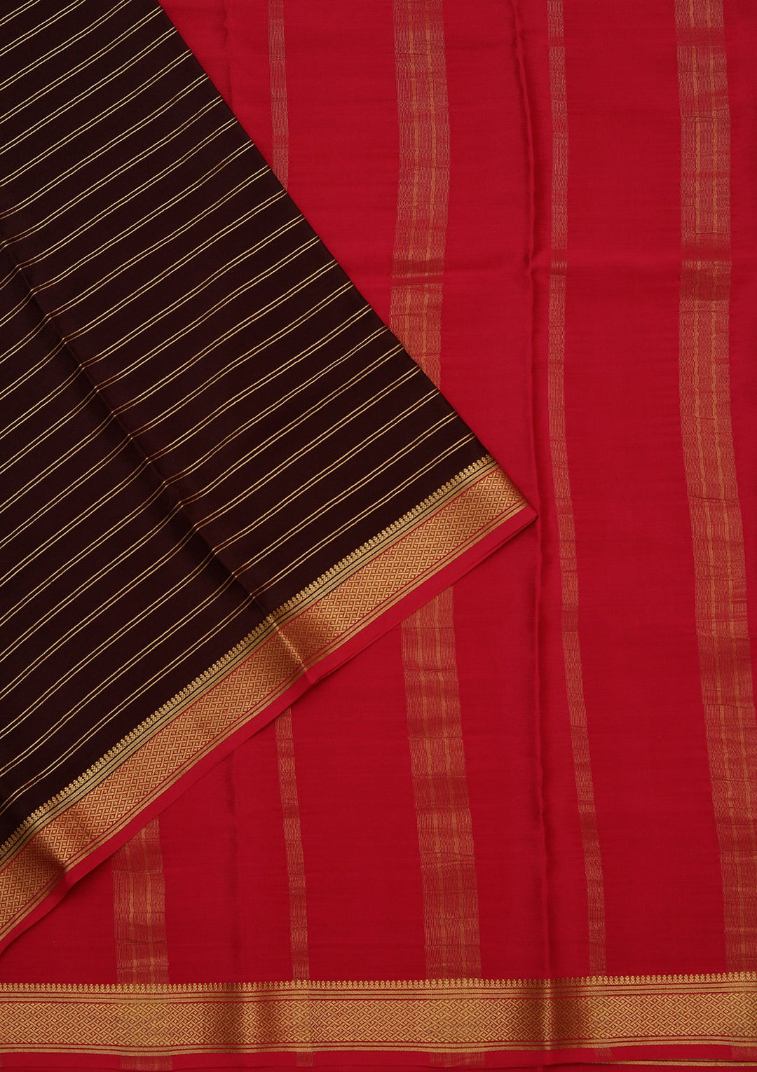 Brown Zariwork Pure Crepe Silk Saree_koskii