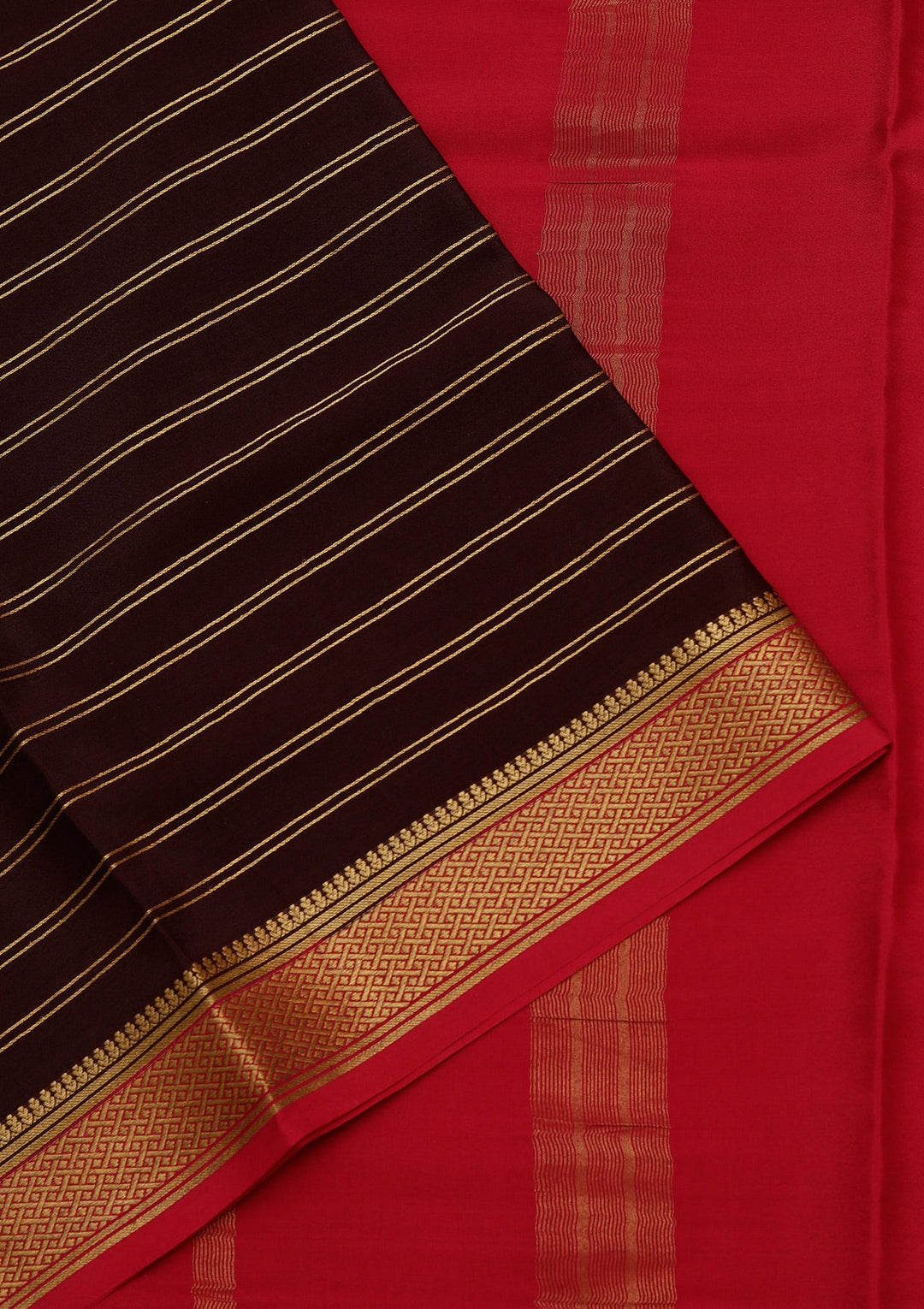 Brown Zariwork Pure Crepe Silk Saree_koskii