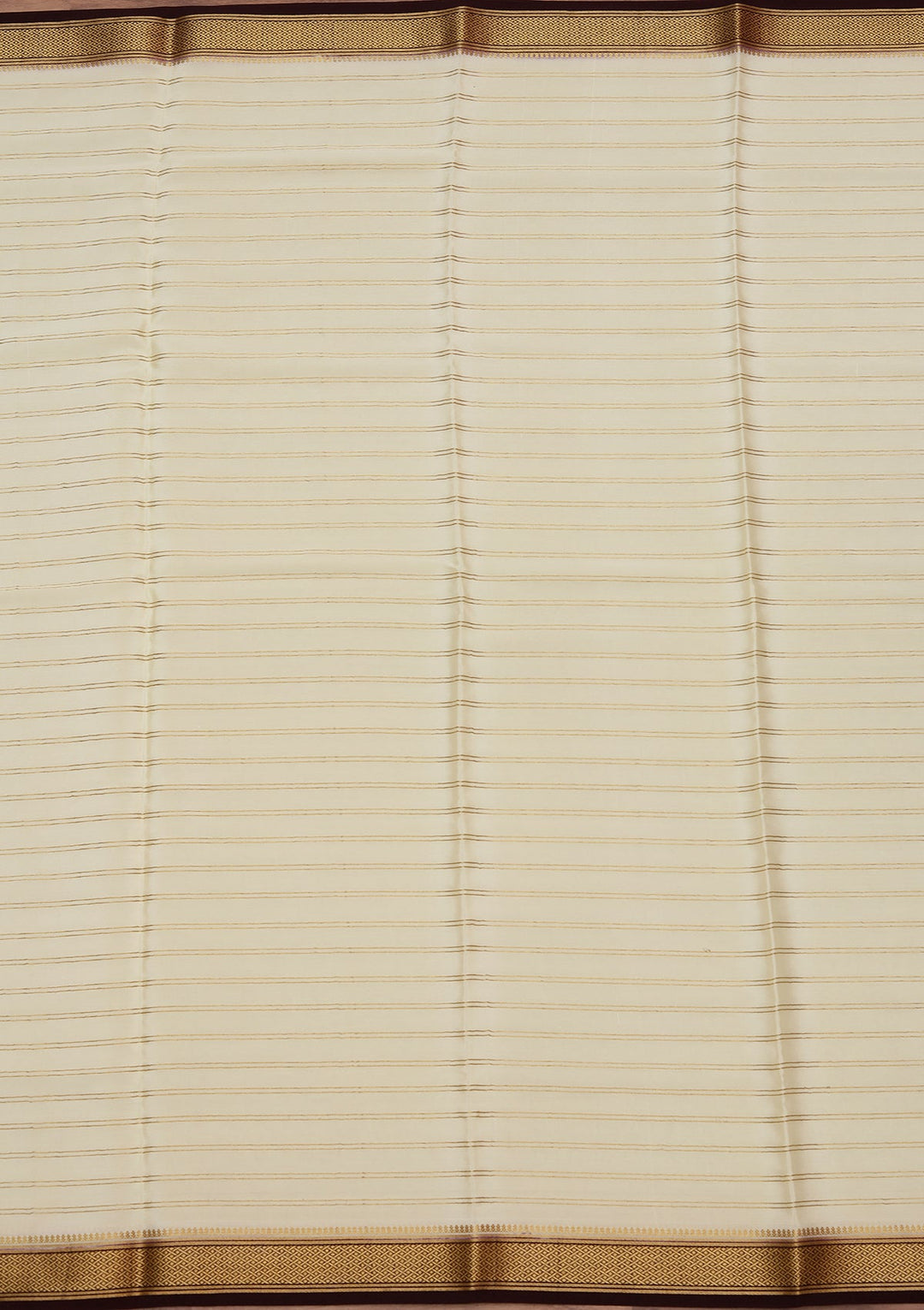 Cream Zariwork Pure Crepe Silk Saree_koskii