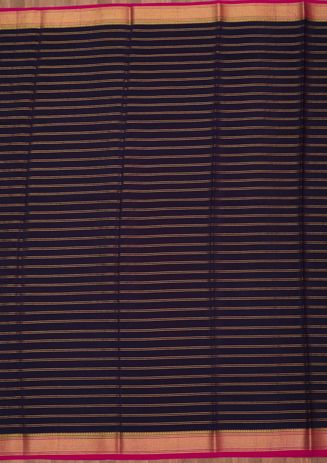 Navy Blue Zariwork Pure Crepe Silk Saree-Koskii