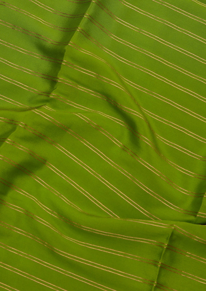 Parrot Green Zariwork Pure Crepe Silk_Saree_koskii
