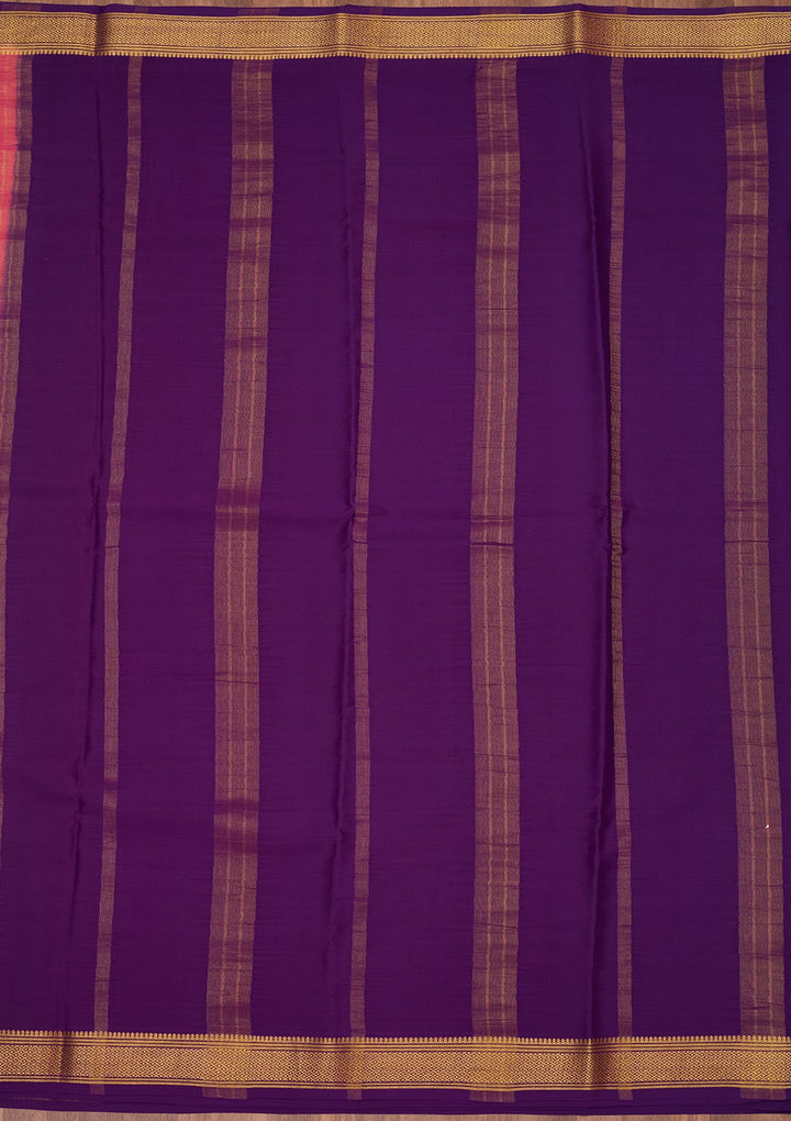 Peach Zariwork Pure Crepe Silk Saree-Koskii