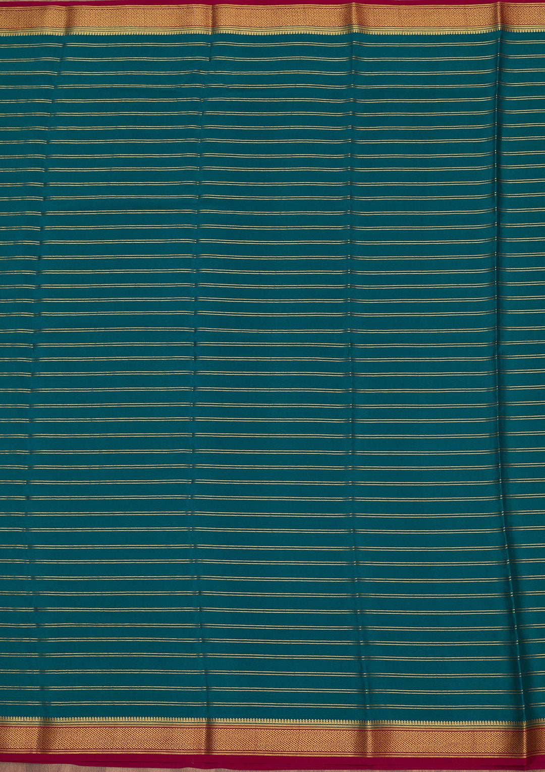Peacock Green Zariwork Pure Crepe Silk Saree-Koskii