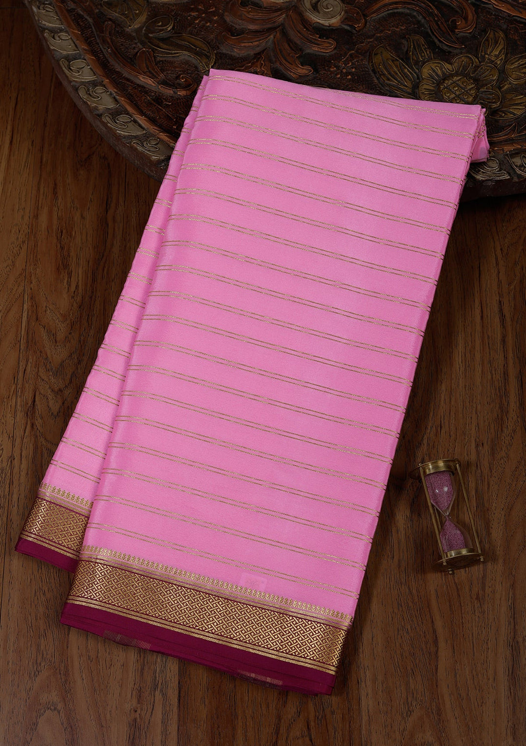 Pink Zariwork Pure Crepe Silk_Saree_koskii