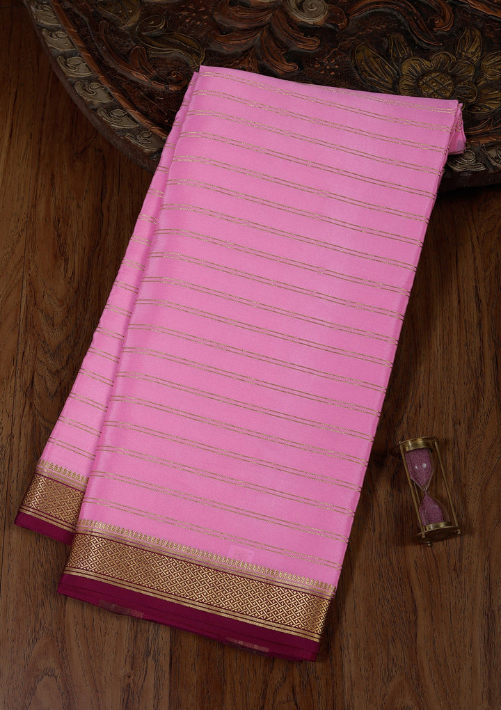 Pink Zariwork Pure Crepe Silk_Saree_koskii
