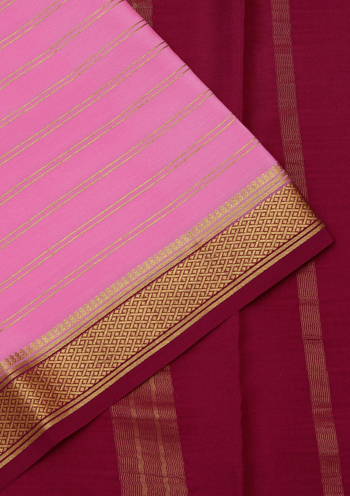 Pink Zariwork Pure Crepe Silk_Saree_koskii