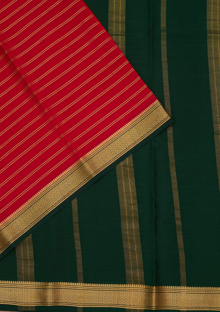 Red Zariwork Pure Crepe Silk Saree-Koskii