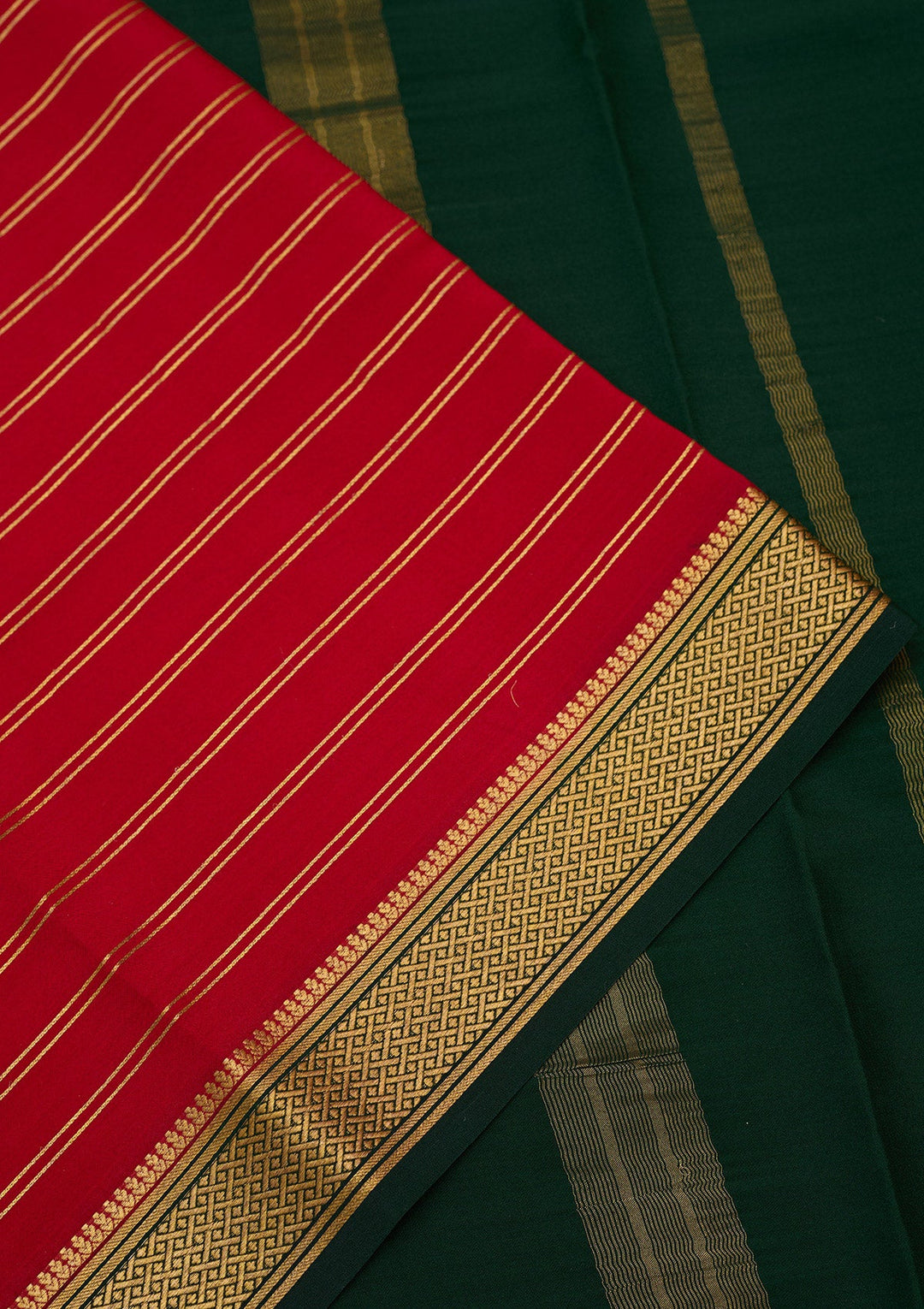 Red Zariwork Pure Crepe Silk Saree-Koskii