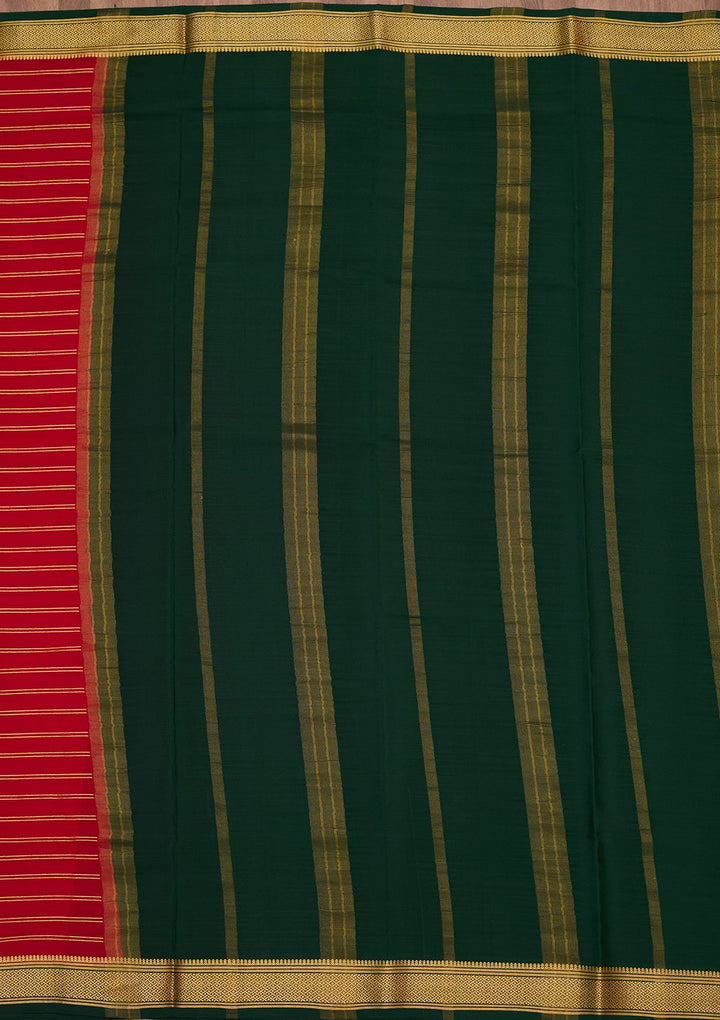 Red Zariwork Pure Crepe Silk Saree-Koskii