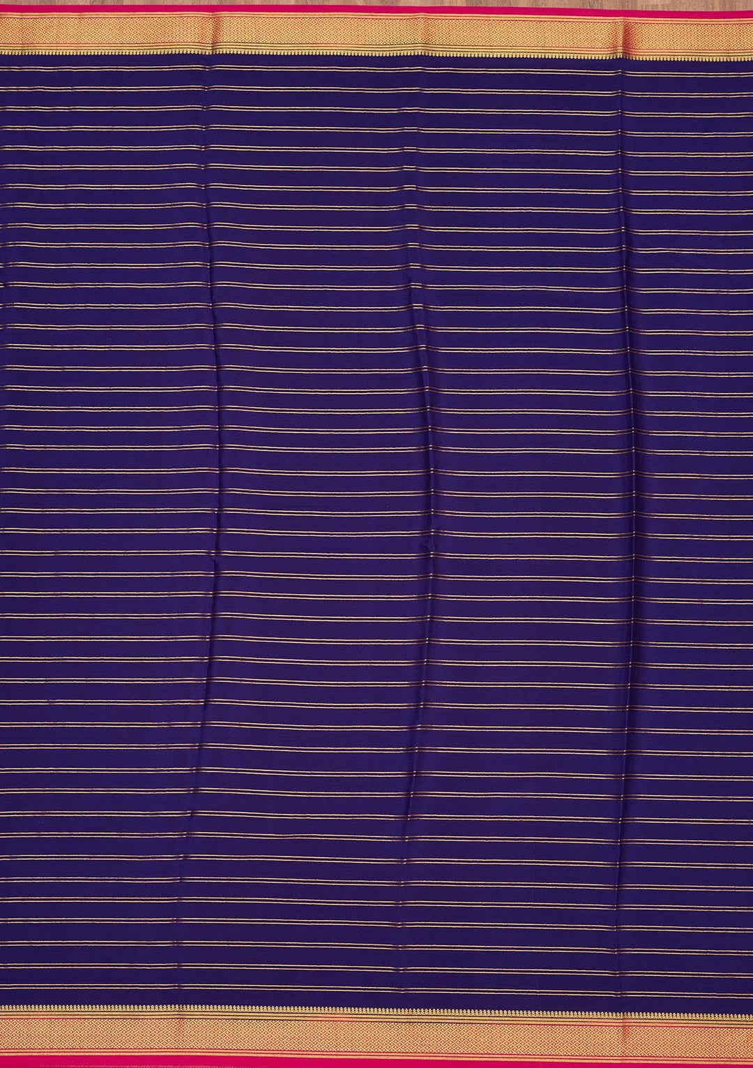 Royal Blue Zariwork Pure Crepe Silk Saree-Koskii
