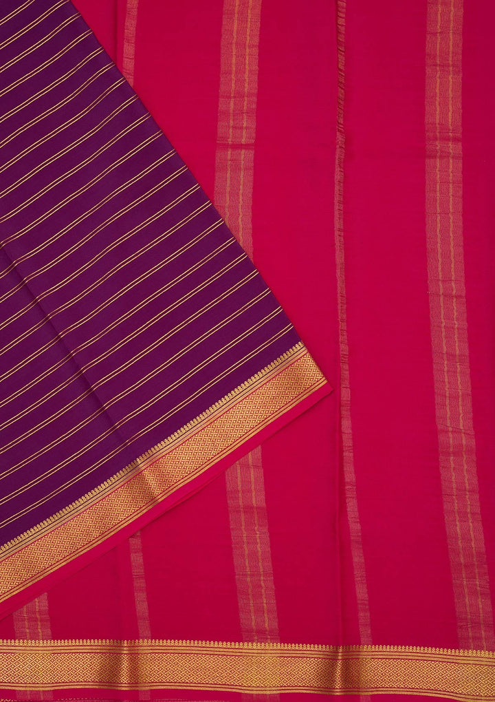 Wine Zariwork Pure Crepe Silk Saree-Koskii