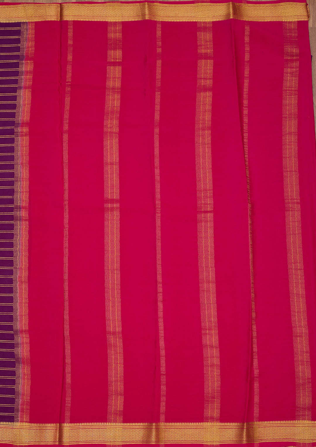 Wine Zariwork Pure Crepe Silk Saree-Koskii