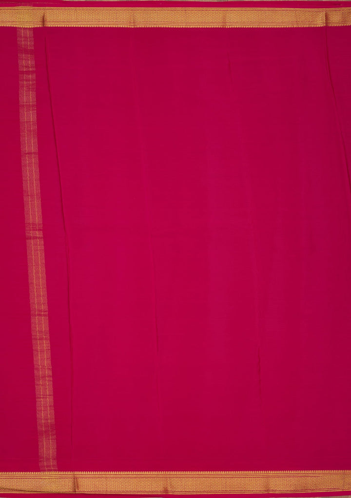Wine Zariwork Pure Crepe Silk Saree-Koskii