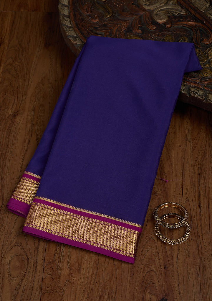 Blue Zariwork Pure Crepe Silk Saree-Koskii
