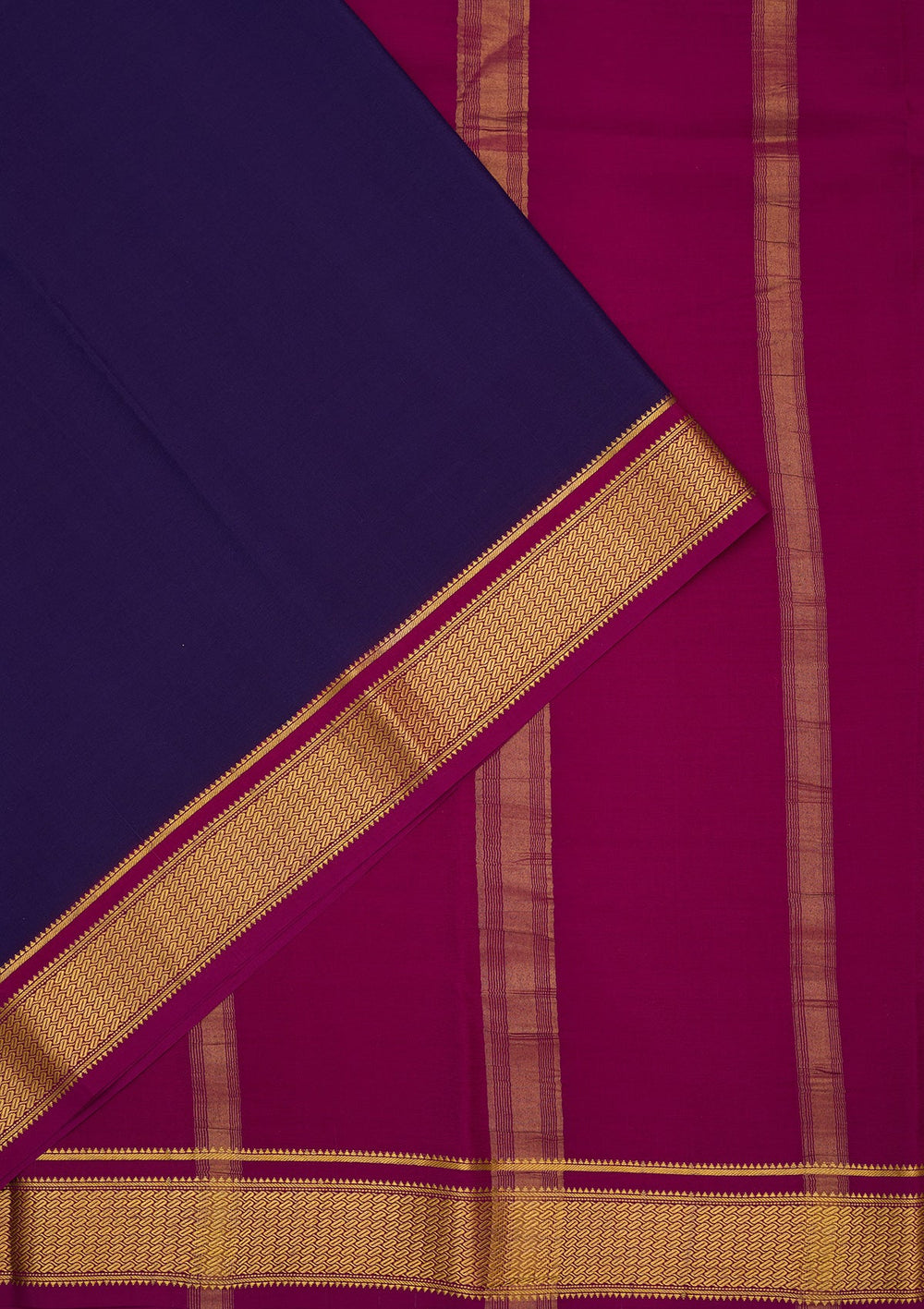 Blue Zariwork Pure Crepe Silk Saree-Koskii