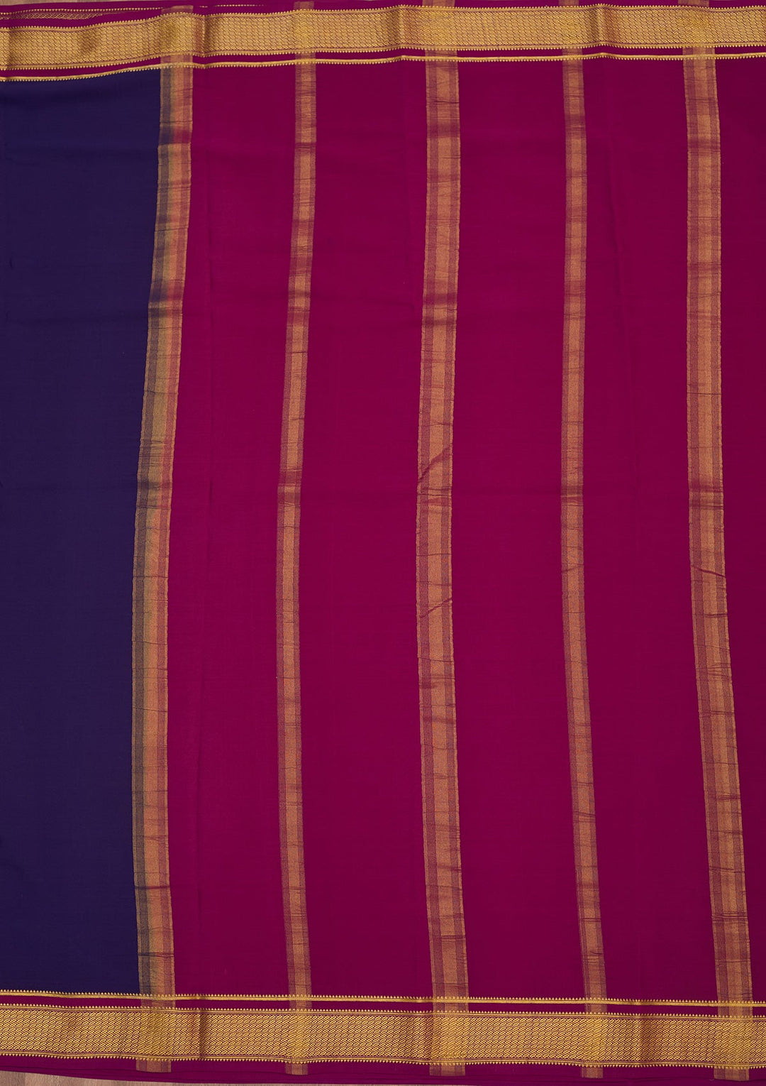Blue Zariwork Pure Crepe Silk Saree-Koskii