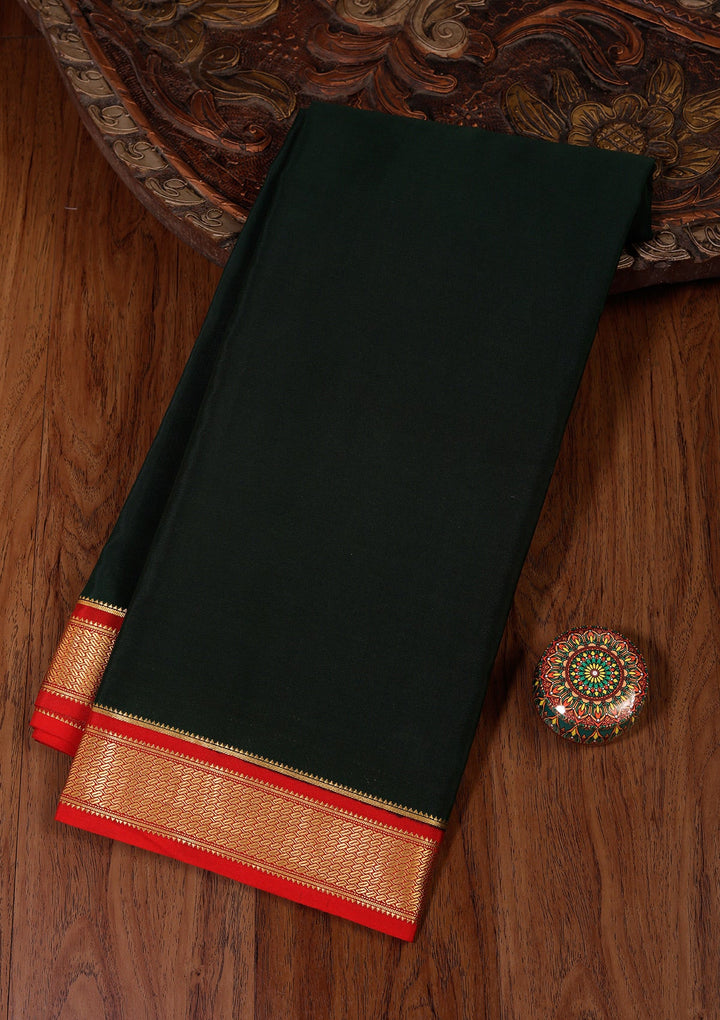 Green Zariwork Pure Crepe Silk Saree_koskii