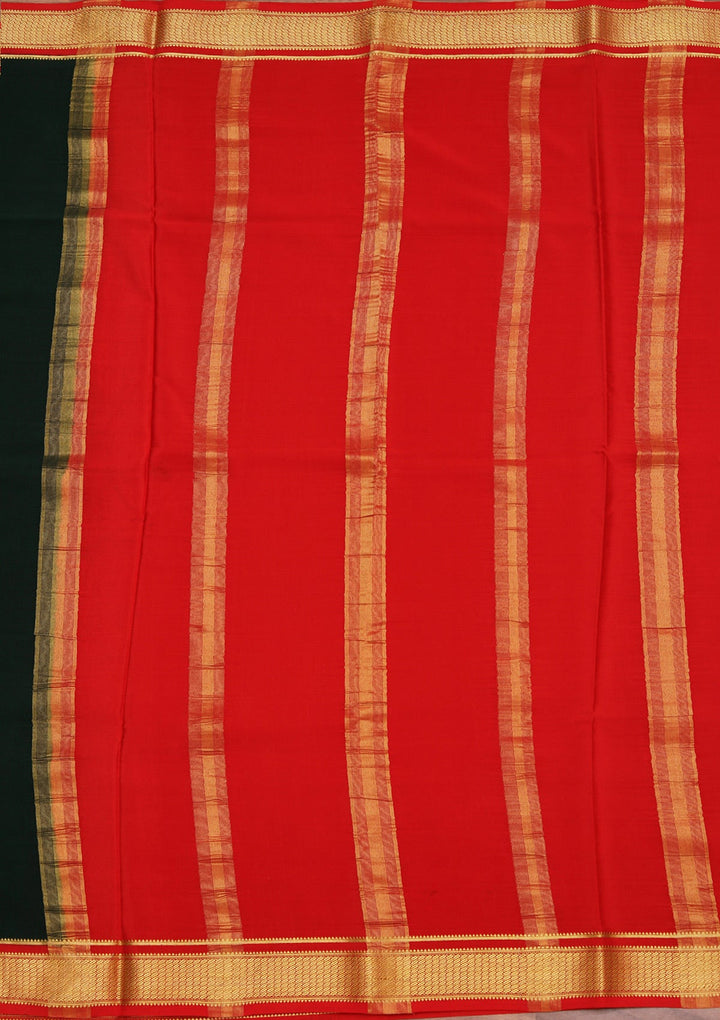 Green Zariwork Pure Crepe Silk Saree_koskii