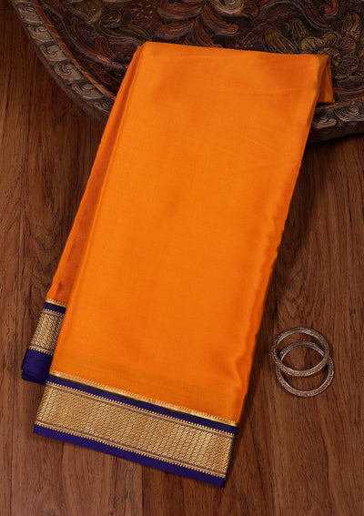 Mustard Zariwork Pure Crepe Silk Saree-koskii