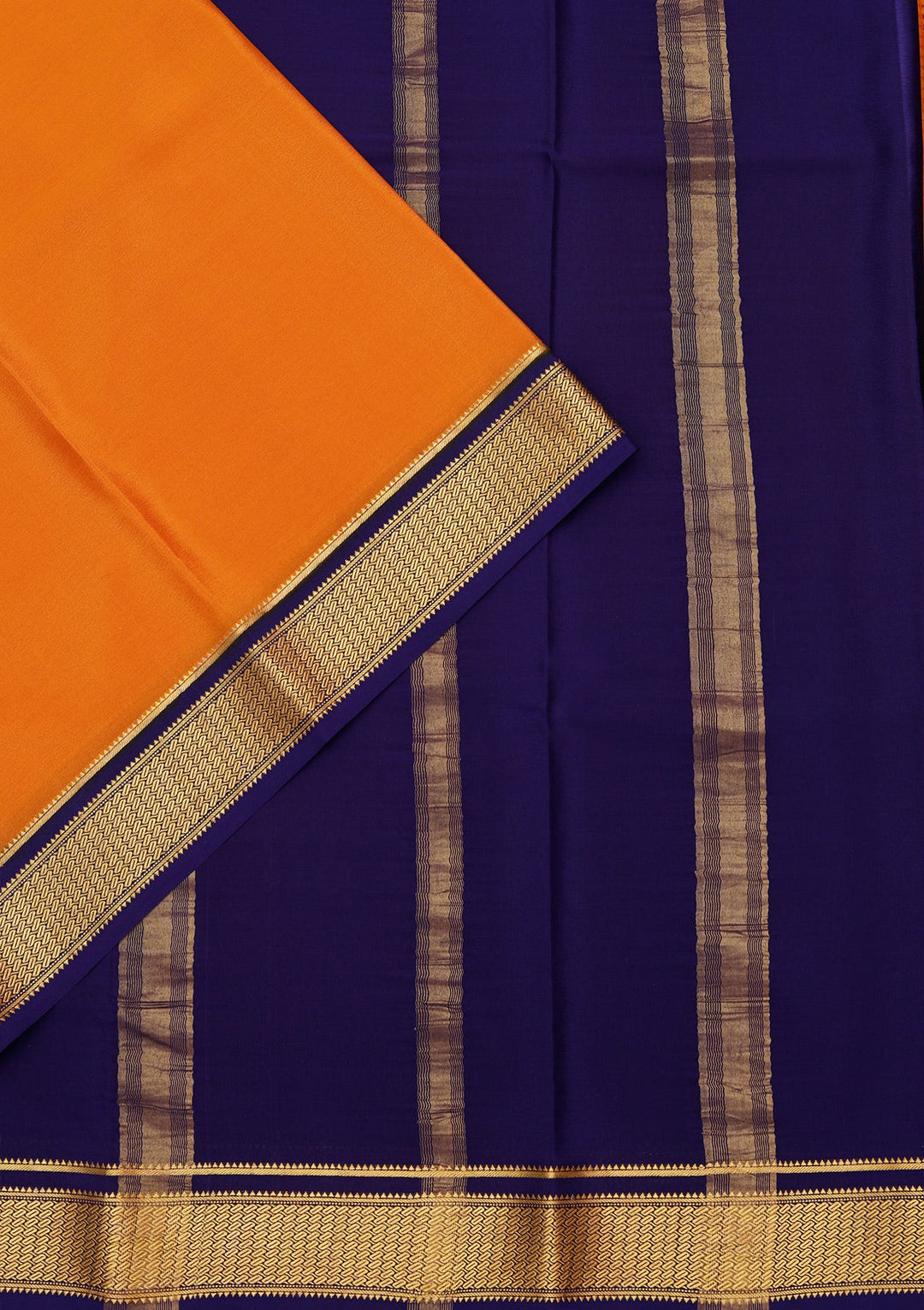 Mustard Zariwork Pure Crepe Silk Saree_koskii
