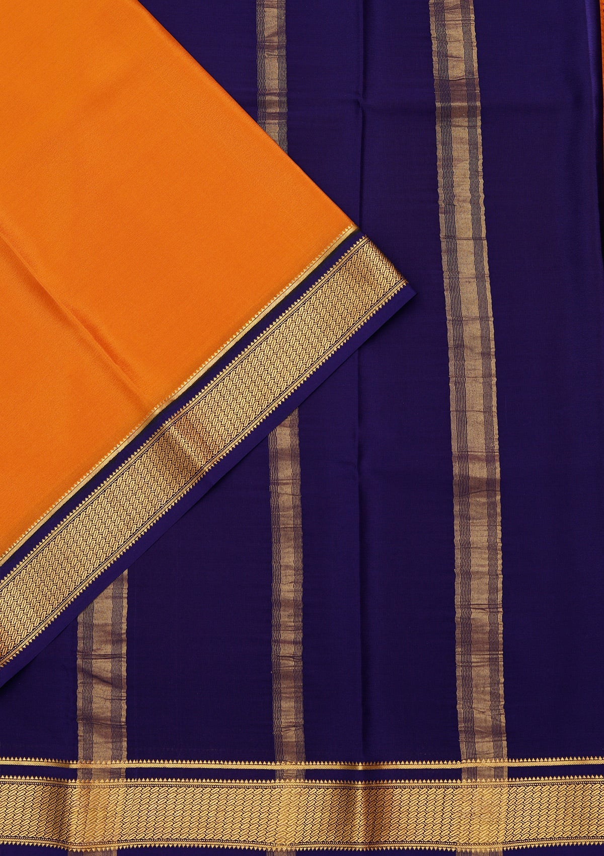 Mustard Zariwork Pure Crepe Silk Saree-koskii