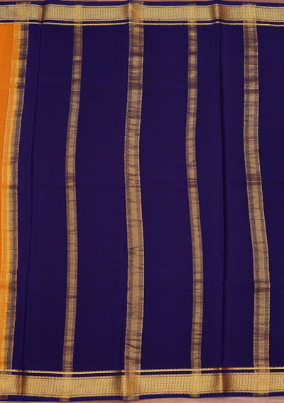 Mustard Zariwork Pure Crepe Silk Saree-koskii