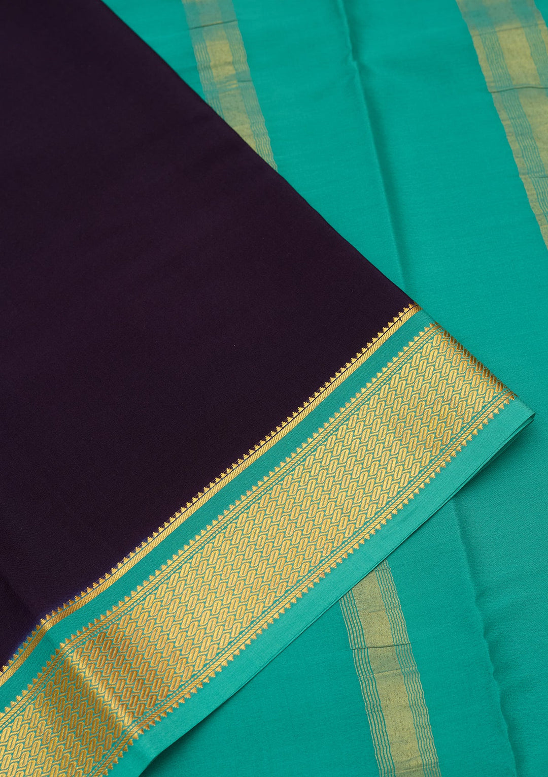Navy Blue Zariwork Pure Crepe Silk Saree-Koskii