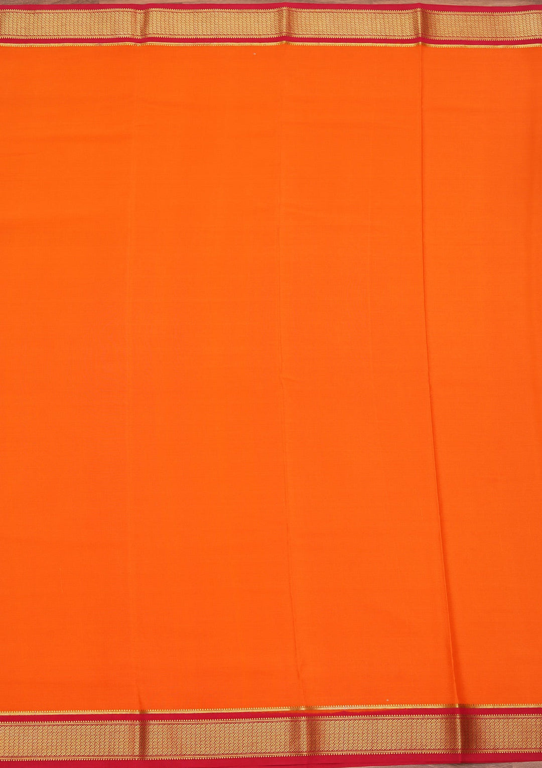Orange Zariwork Pure Crepe Silk Saree_koskii